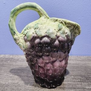 Grape Design Pitcher Italy Hand Painted Pizzato